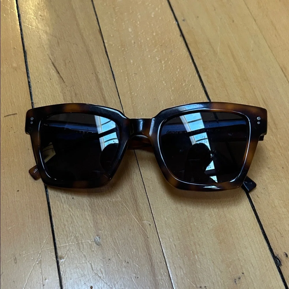 Warby Parker Tortoiseshell Square Sunglasses with Dark Lenses